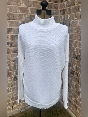We The Free White Ribbed Turtleneck Sweater